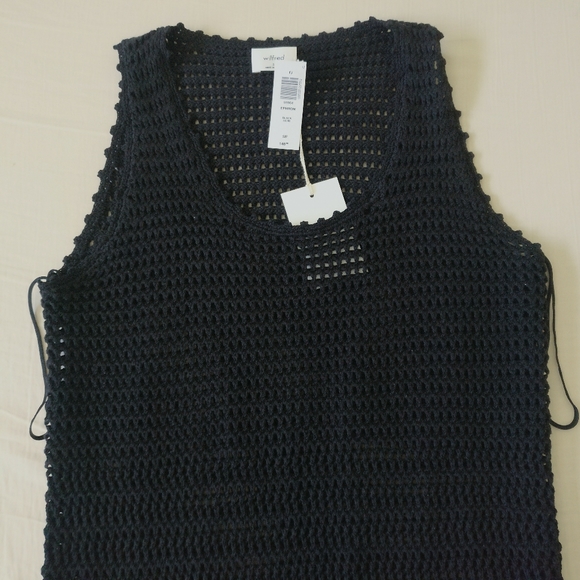 NWT Aritzia Wilfred Black Ephron Crochet Tank Dress Sz Small - Picture 10 of 15